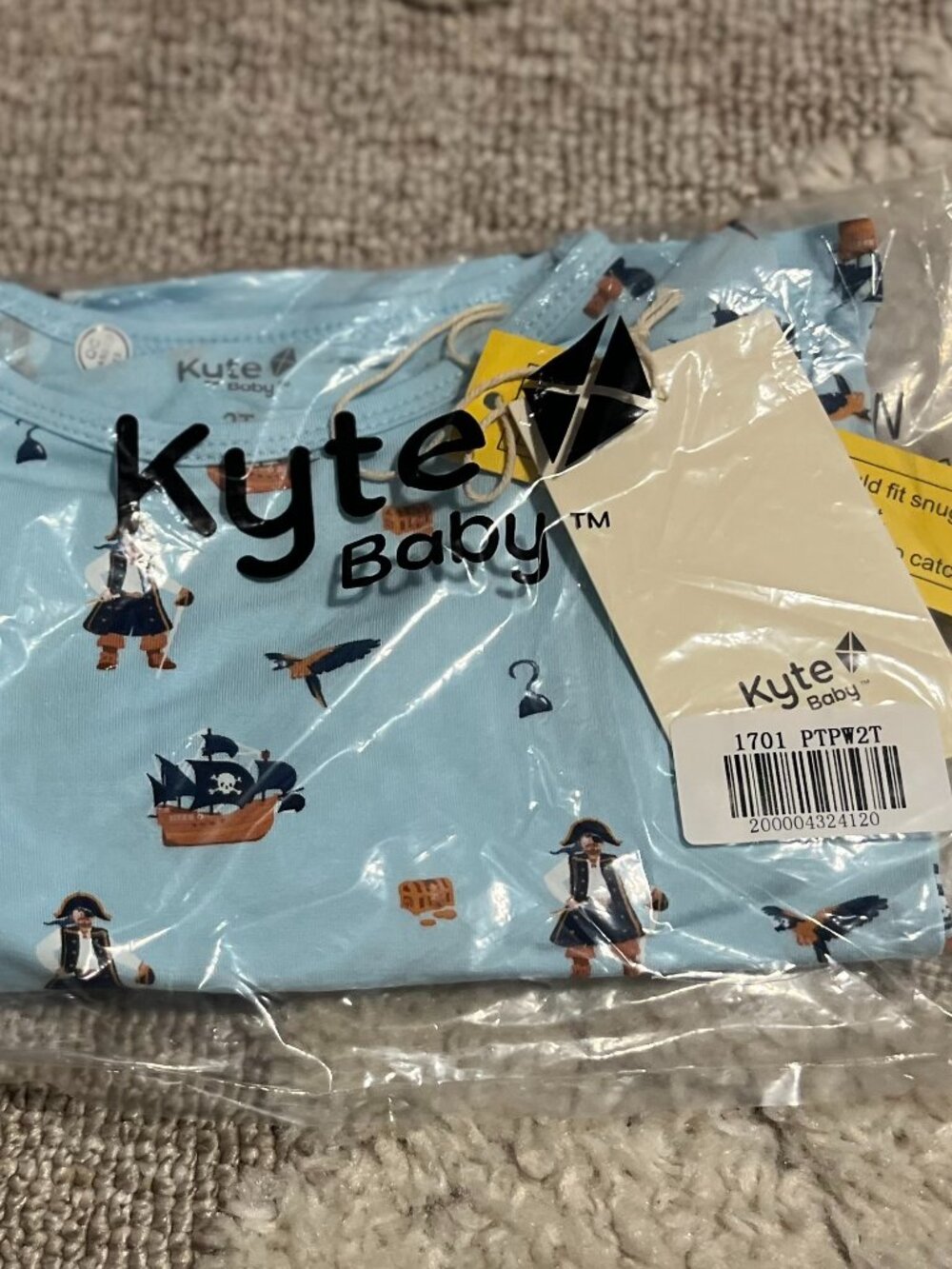Kyte 2T Pirate Long Sleeve Pajamas NIB